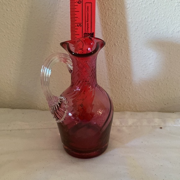 💠Pilgrim Cranberry small vase with handle. Vintage. - Picture 4 of 4